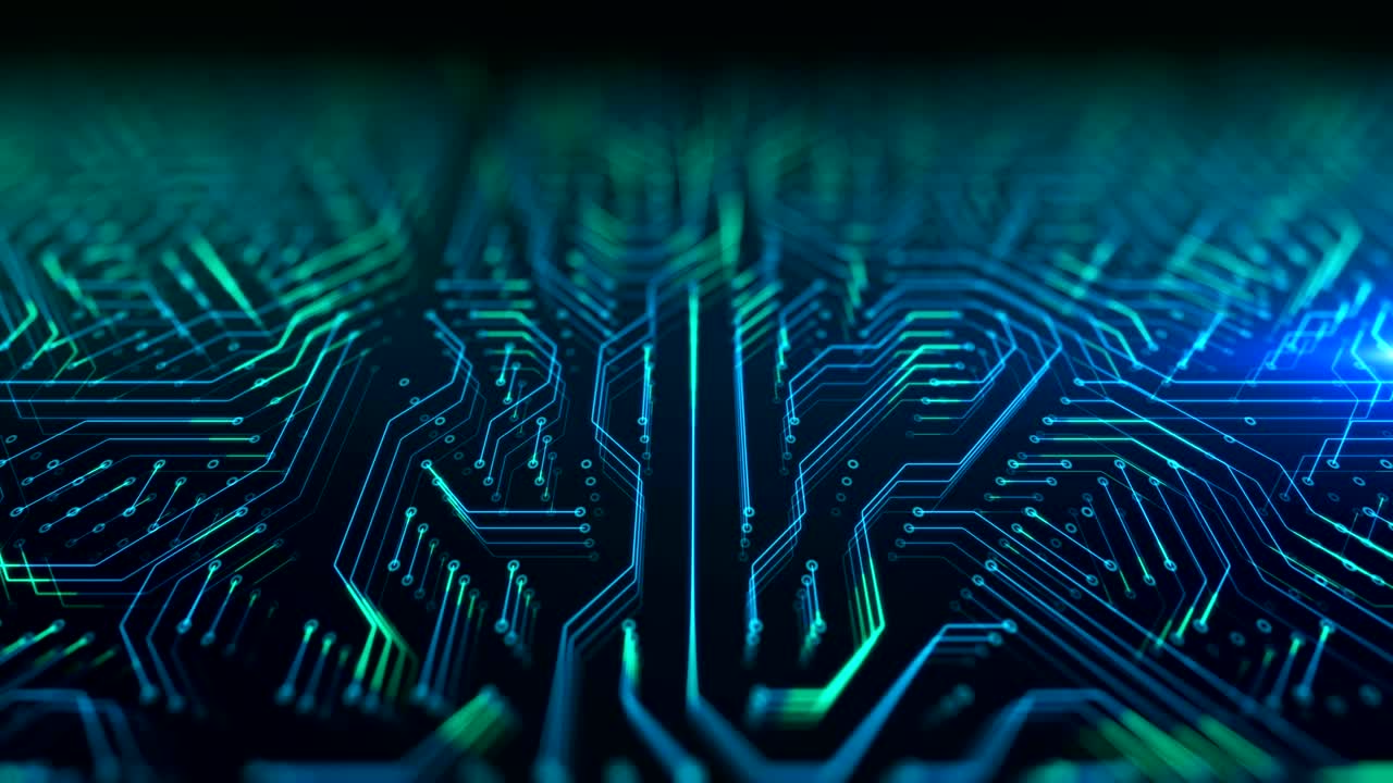 미래의 회로 패턴 추상적인 배경 영상