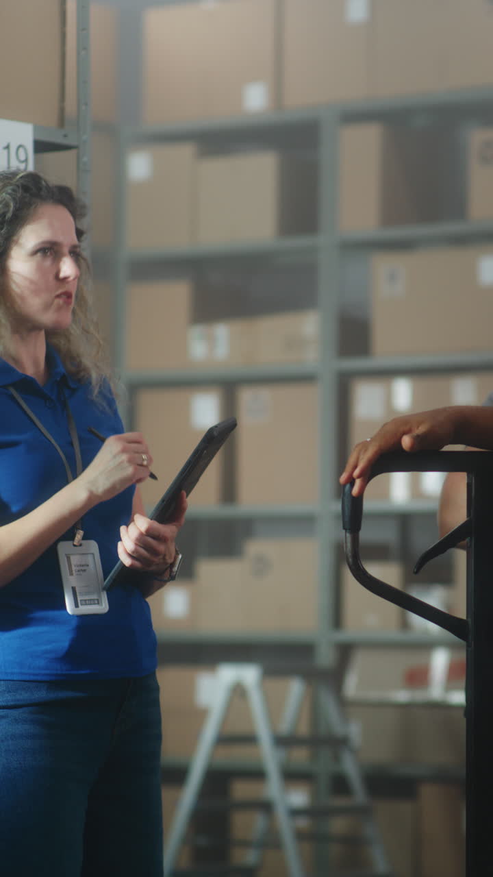 trabajadores del almacén en discusión