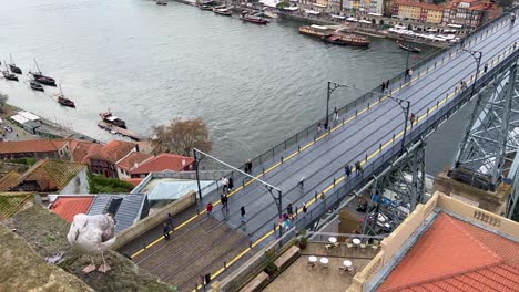 porto, portugal from above overlooking dom luis 1 bridge