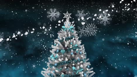 Weihnachtsbaum-Und-Nächtlicher-Sternenhimmel