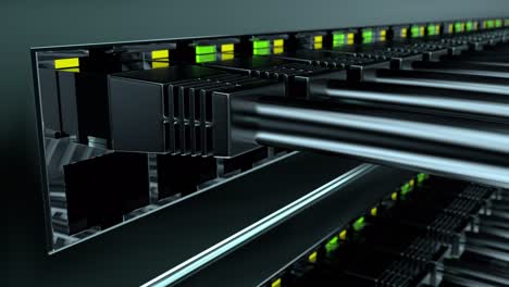 equipos de comunicación con conmutadores de red y bucle de sistema de seguridad de hardware
