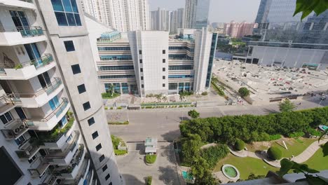 Time-Lapse-of-Gurugram-City-Buildings-with-Traffic-Below-in-India