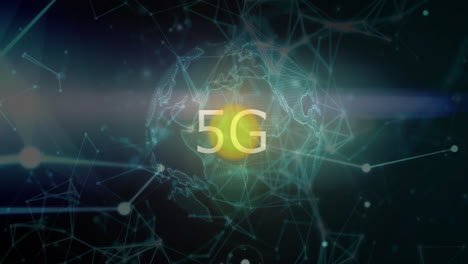 5G-Textanimation-über-Digitale-Netzwerkverbindungen-Und-Leuchtenden-Globus