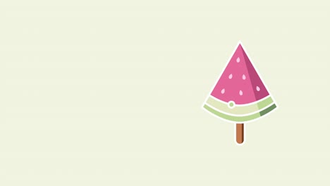 video en 4k de helado de dibujos animados en forma de sandía.