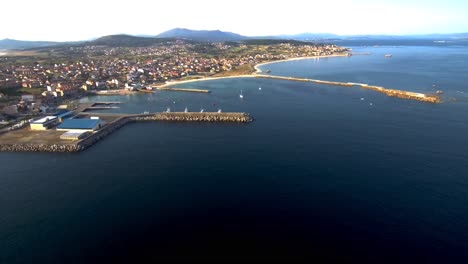aerial view of a coastal town in galicia, spain