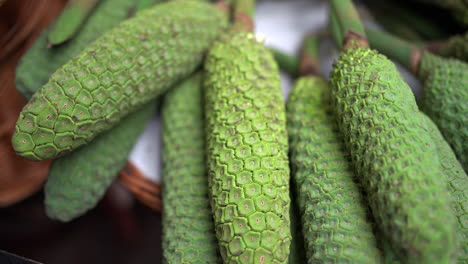primer plano de las frutas verdes