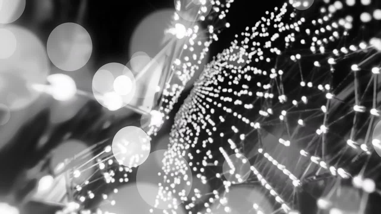 Animazione di un globo su una rete di connessioni su sfondo grigio