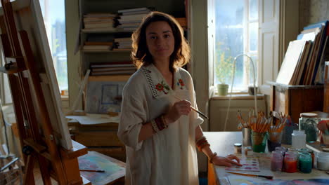 woman artist in her creative studio