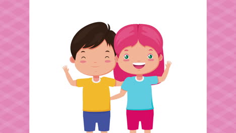 un par de personajes de niños lindos