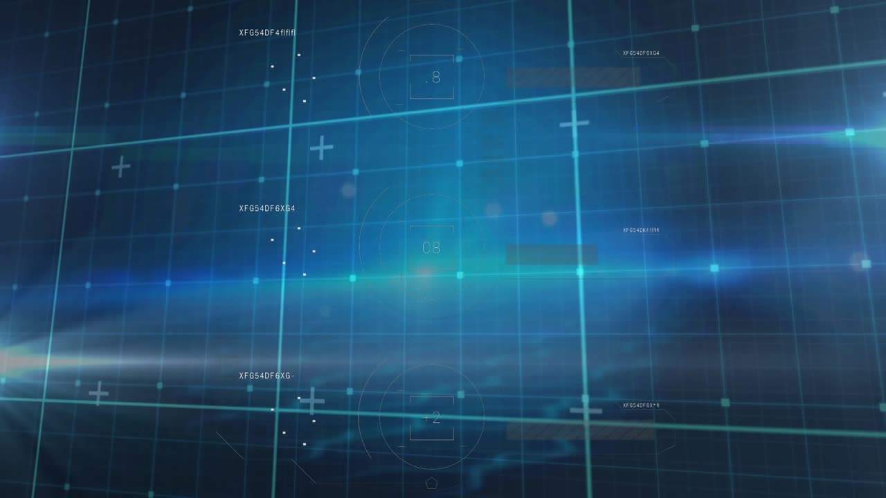 Animation of molecules data processing and globe in blue space