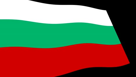 bulgaria flag slow waving in perspective, animation 4k footage