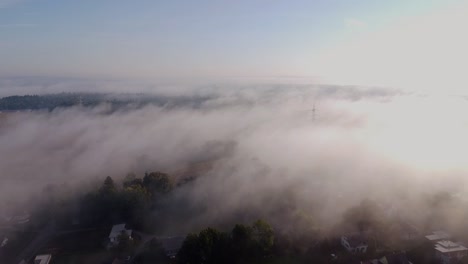 over the clouds magical fog cinematic droneshot