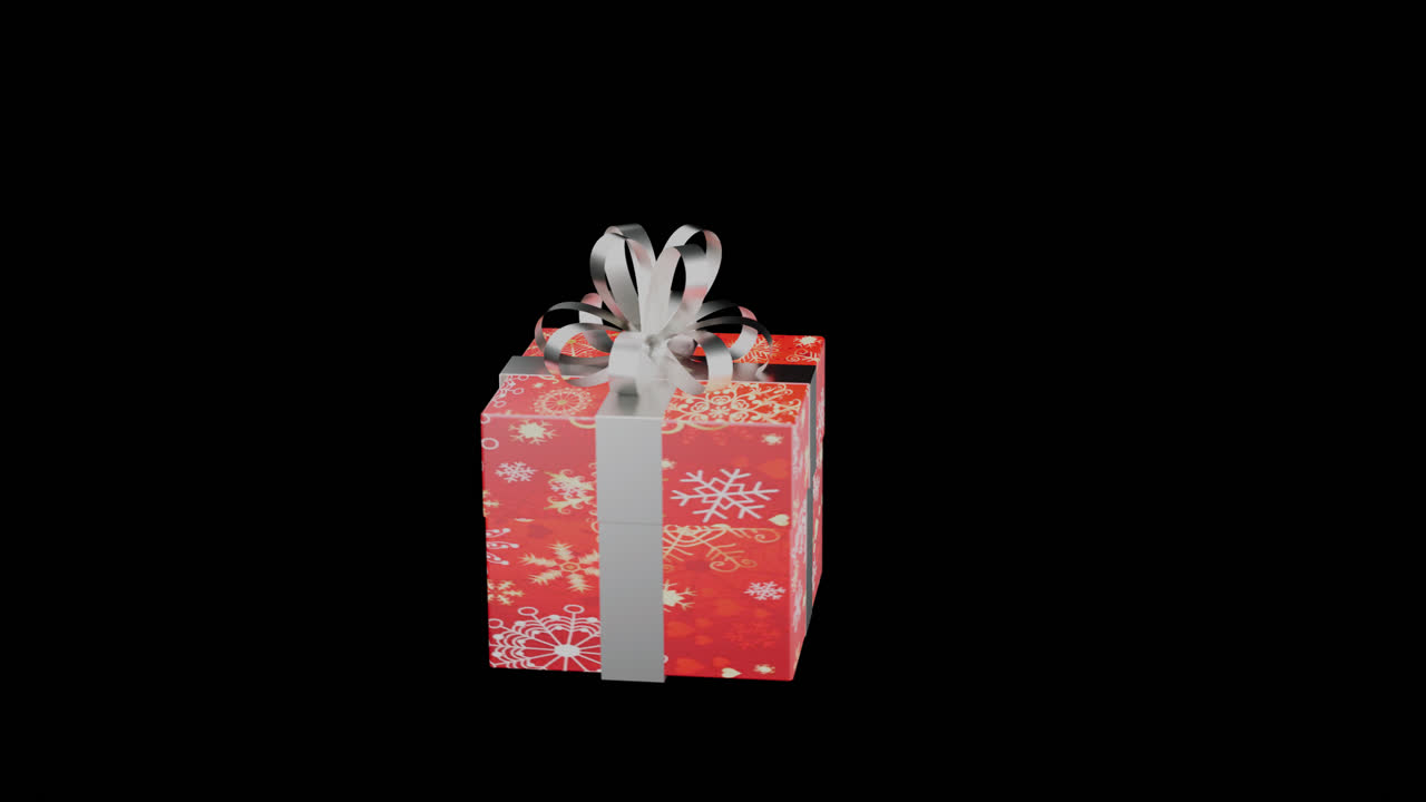 Scatola regalo rossa con decorazioni natalizie