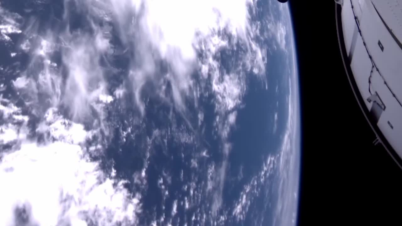 Earth from space seen from orbiting spacecraft