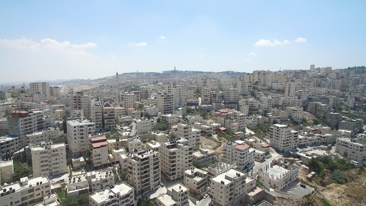 Aerial view of a densely populated city in the Middle East