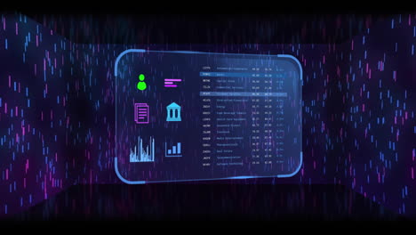 Animación-De-Pantalla-Con-Datos-Bancarios-Sobre-Fondo-Negro