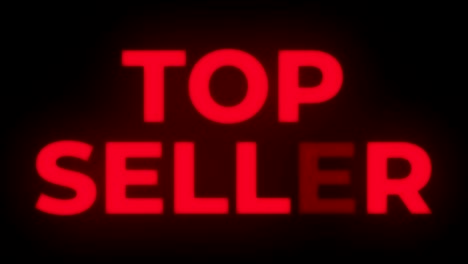 top seller text flickering display promotional loop.