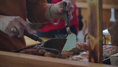 indonesia chef grilling steaks