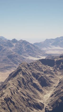 aerial view of a mountainous desert landscape