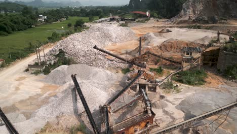 quarry operations with processing equipment