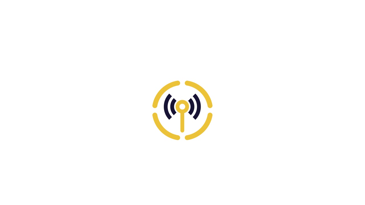 Animated Wi-Fi Signal Icon on White Background