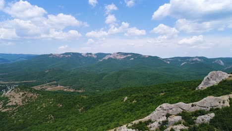 mountain landscape with lush green forests