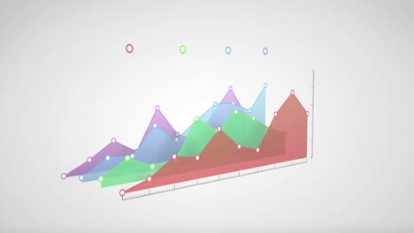 animación de las estadísticas y el procesamiento de datos financieros sobre un fondo gris.