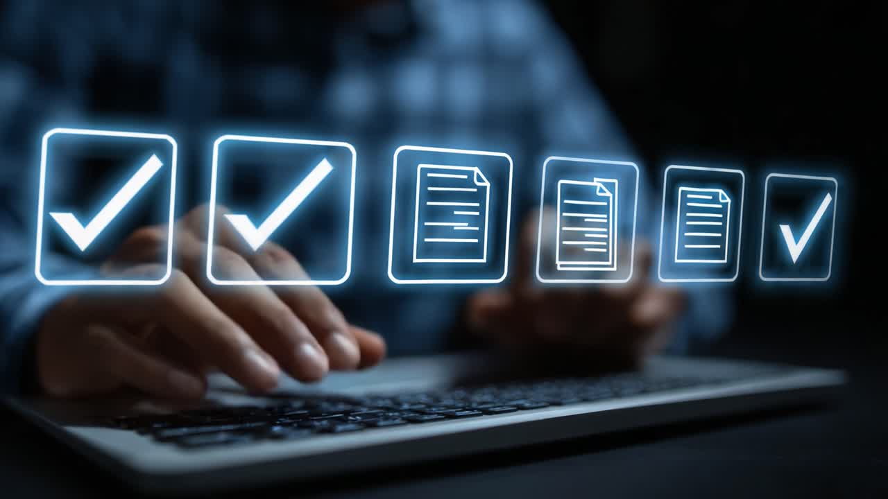 A Seamless Workflow: Digital Documentation and Confirmation Process Captured through Engaging Visuals of Progressive Checks on a Keyboard Interface