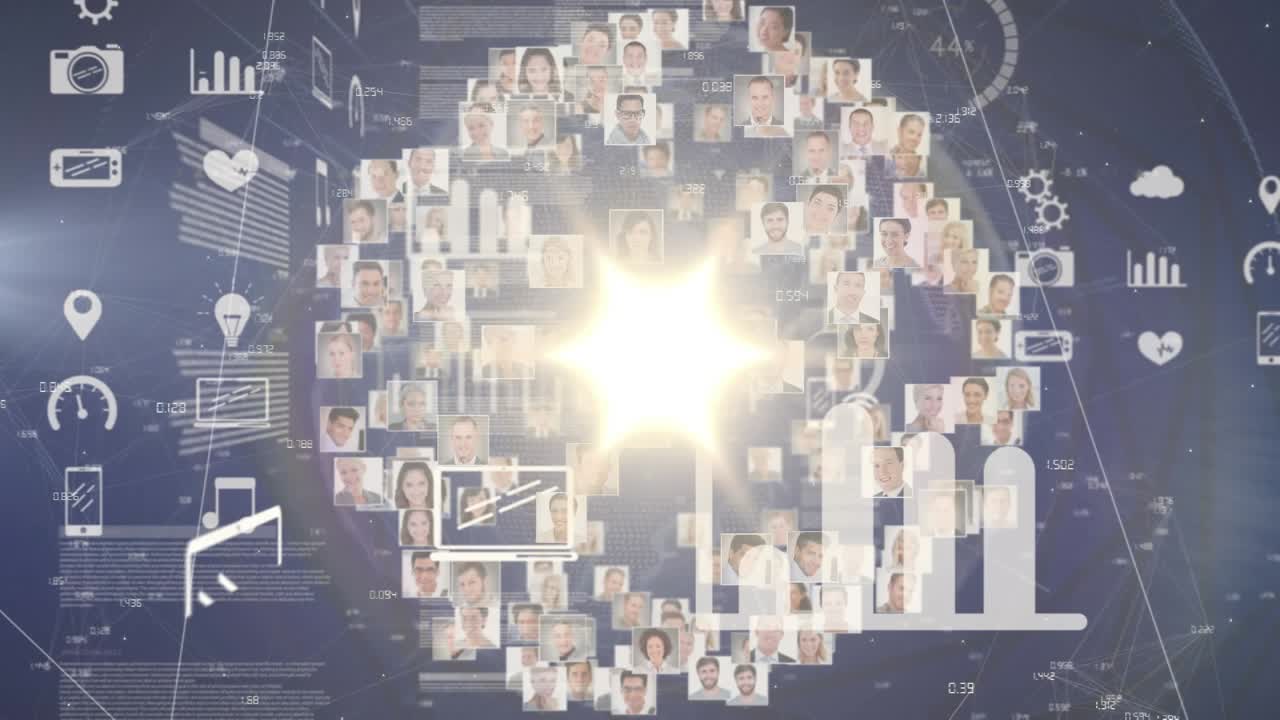 Animasjon av kloden med forbindelser og databehandling