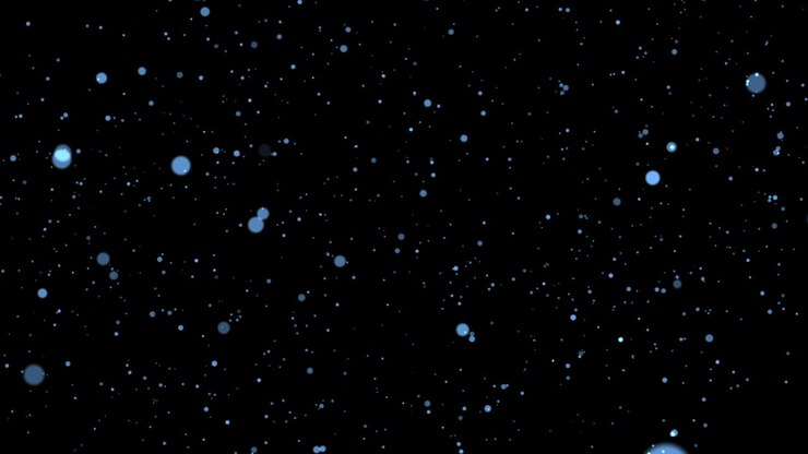 Abstract Blue Particles on Black Background
