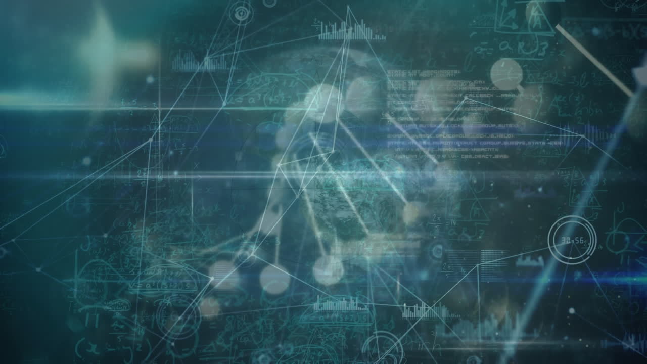 Animation of data processing and dna strand spinning