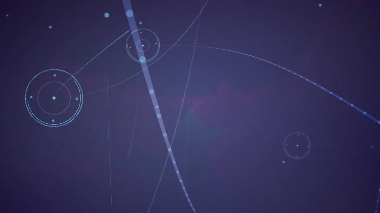 animación de la red de conexiones con líneas brillantes sobre fondo púrpura