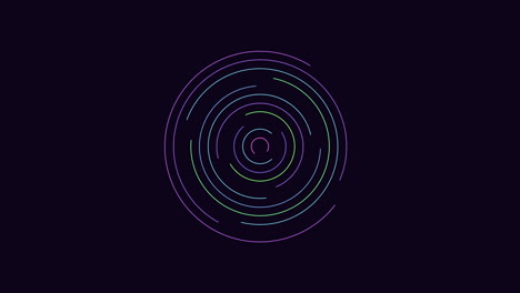Colorful illusion and vortex circles on black gradient