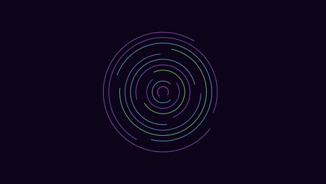 colorful illusion and vortex circles on black gradient