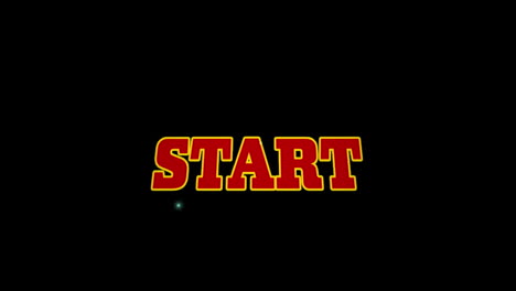 animation of start text with moving cube pattern and lightning over black background