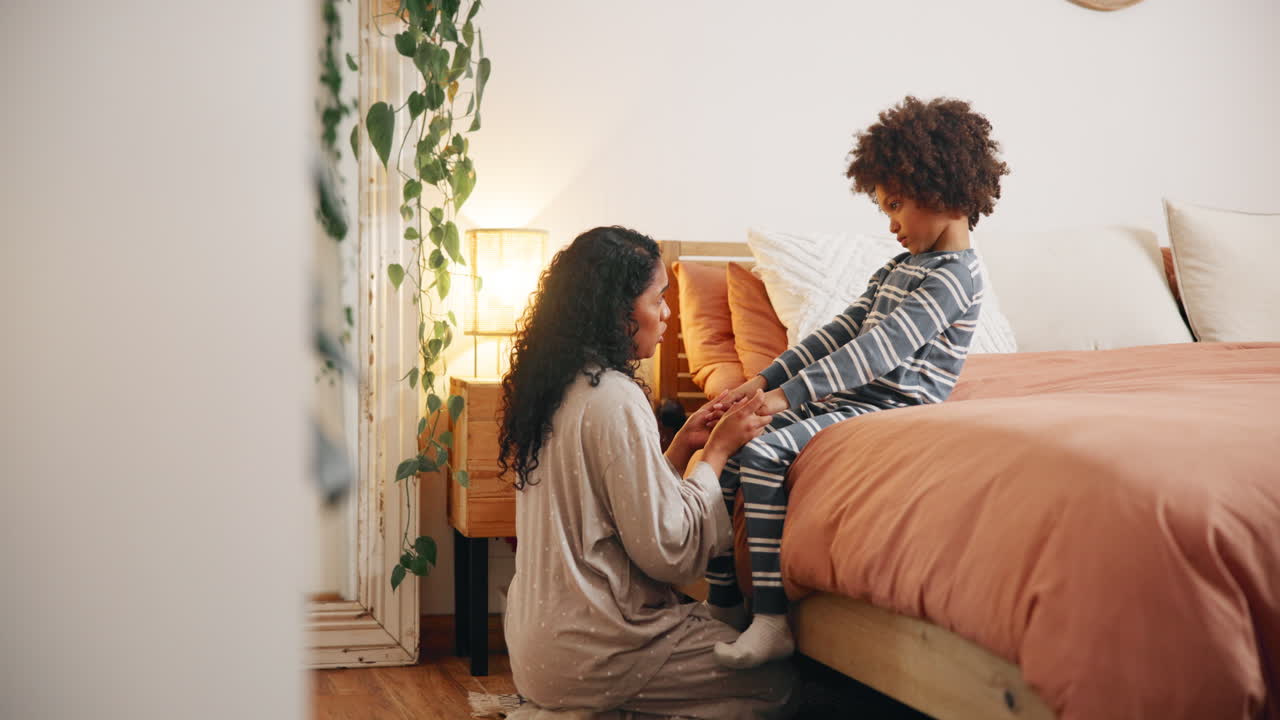 Mother and Son in Bedroom