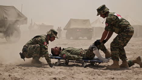 military medical evacuation in a desert environment