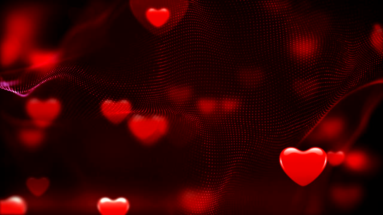 4k fondo de corazón rojo suave (loopable) video de stock