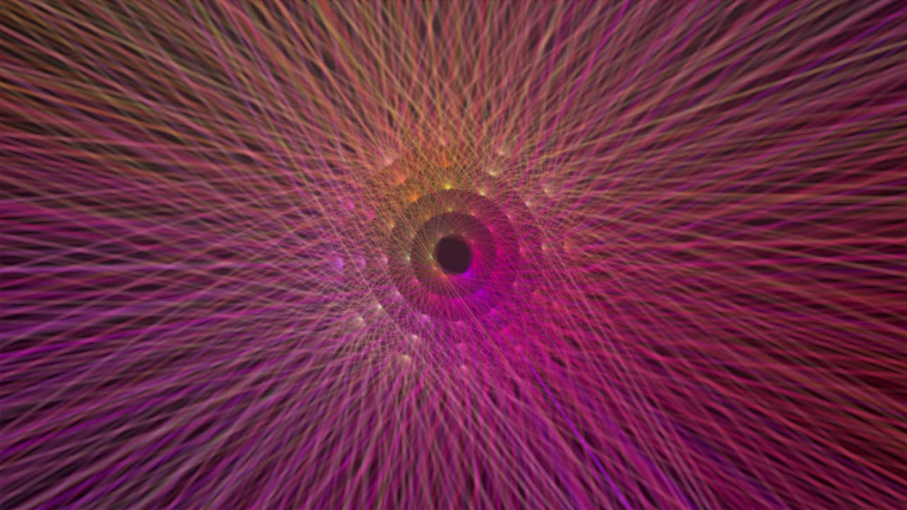 4k Slow Hyper Warp Neon Stars Rotating Tunnel