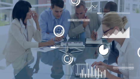 análisis de datos de negocio animación sobre diversos profesionales que trabajan en la oficina