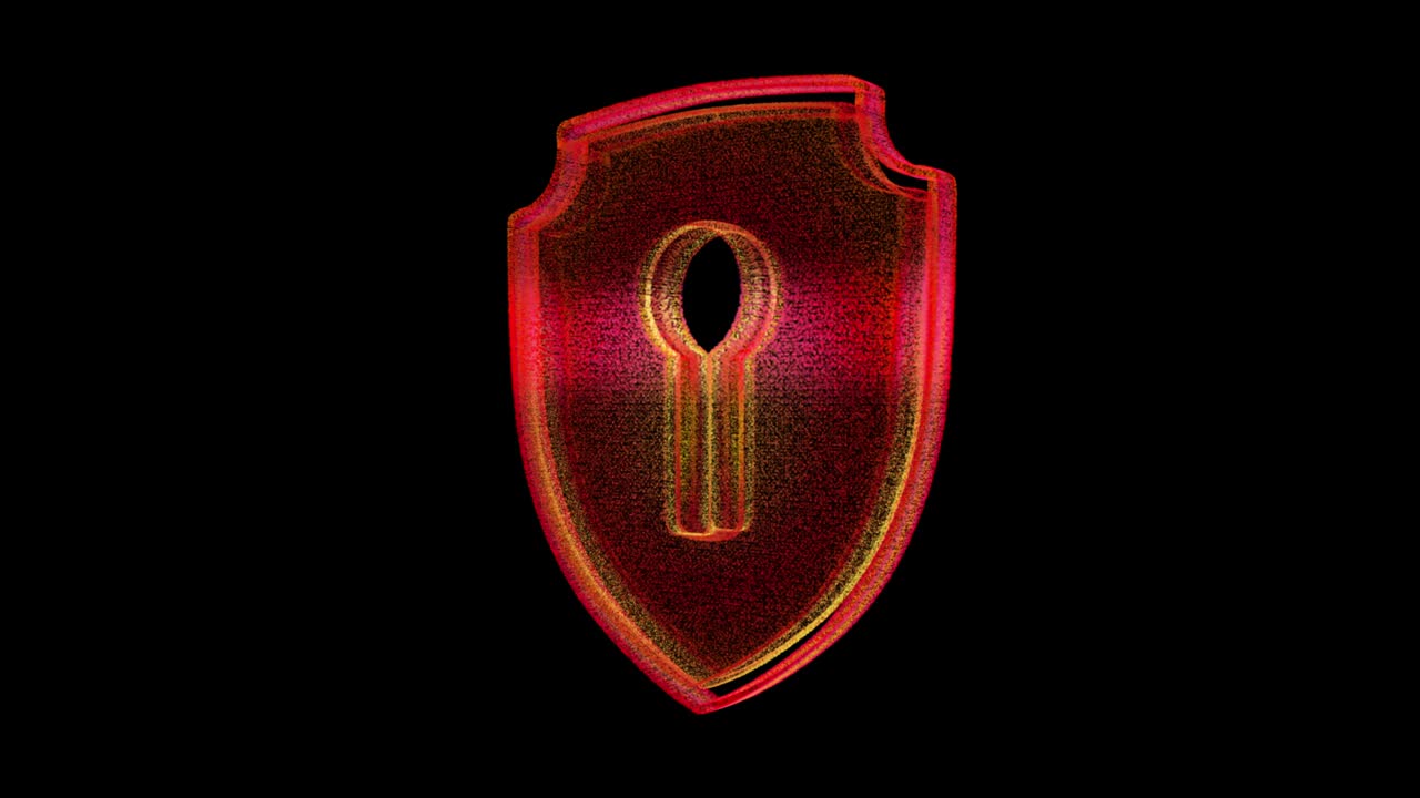 escudo protector de partículas holográficas futuristas