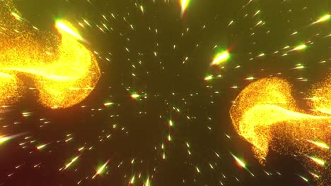 animación de rastros de luz amarillo brillante que se mueven sobre un fondo negro