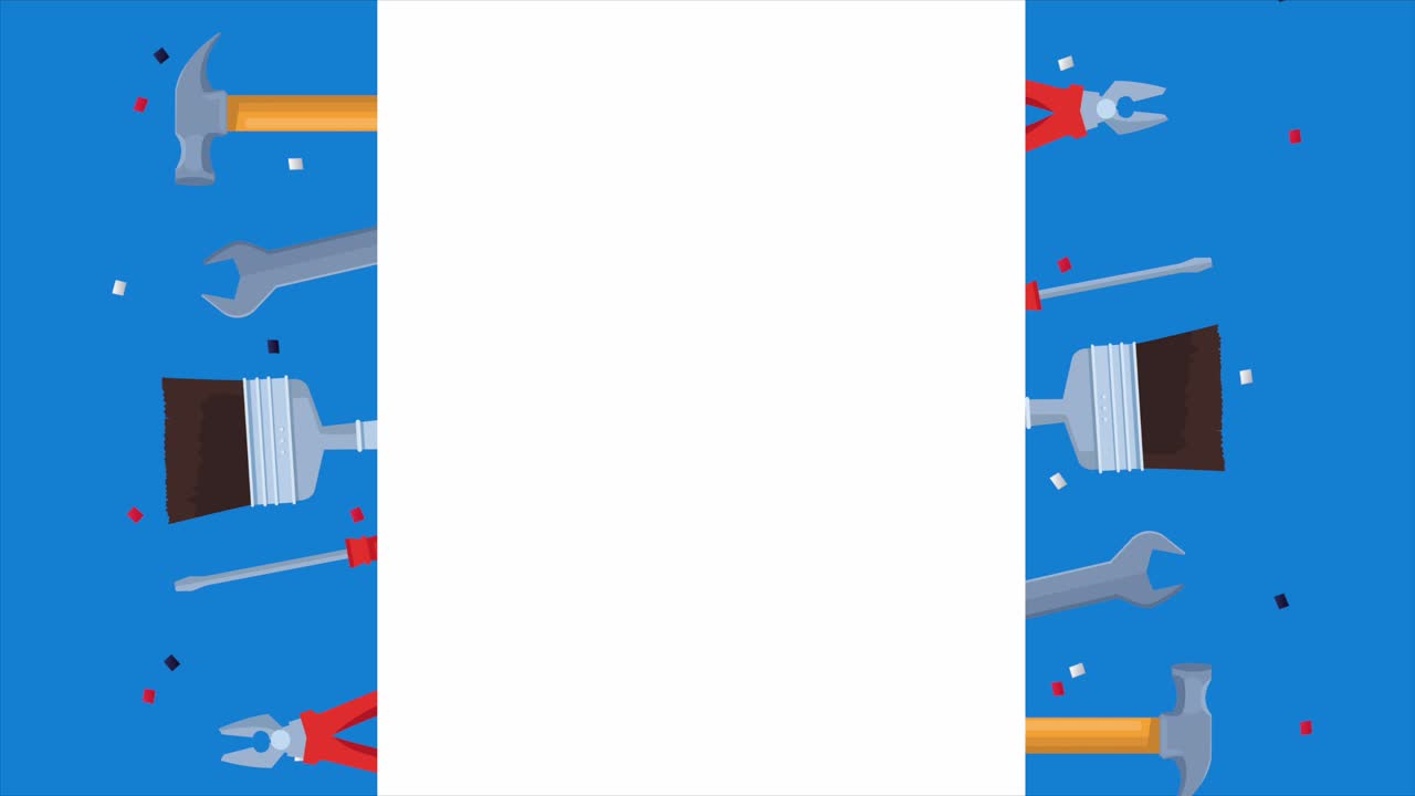 feliz celebración del día del trabajo con marcos de herramientas