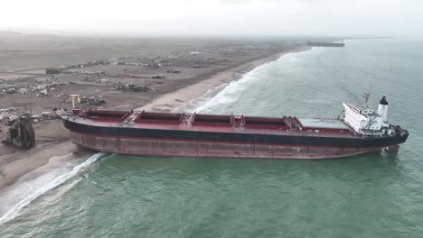 beached vessel at gadani breaking yard, pakistan