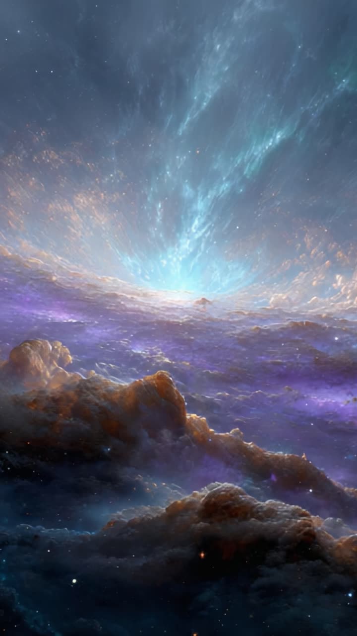 A Stunning Celestial Vista: Explore the Breathtaking Beauty of Cosmic Clouds and Luminous Horizons in This Captivating Cosmic Scene