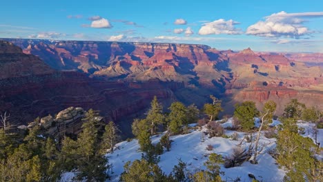 Vista-Panorámica-Invernal-Del-Famoso-Parque-Nacional-Del-Gran-Cañón-En-Arizona,-EE.UU.