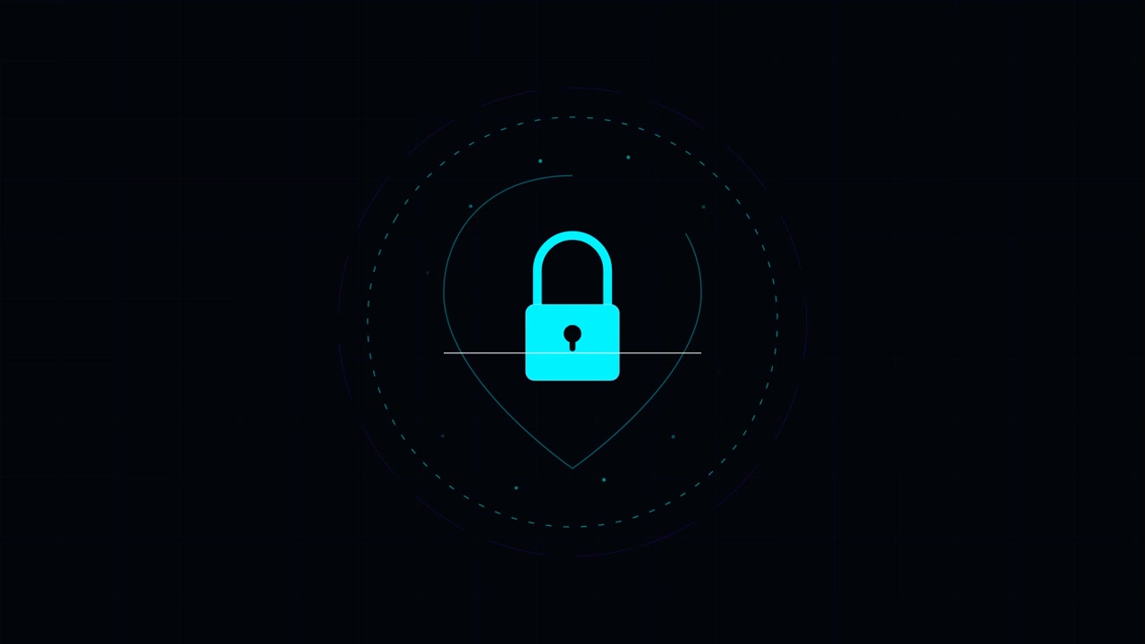 Digital Security Icon Animation with Scanning Effect