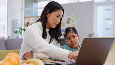 Mutter,-Mädchen-Und-Laptop-Beim-Lesen