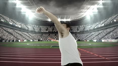 male athlete throwing the javelin