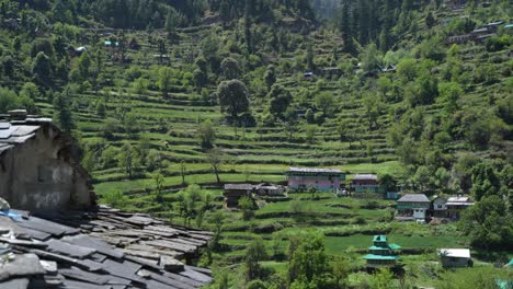 plants, houses and natural diversity of the mountainous region.